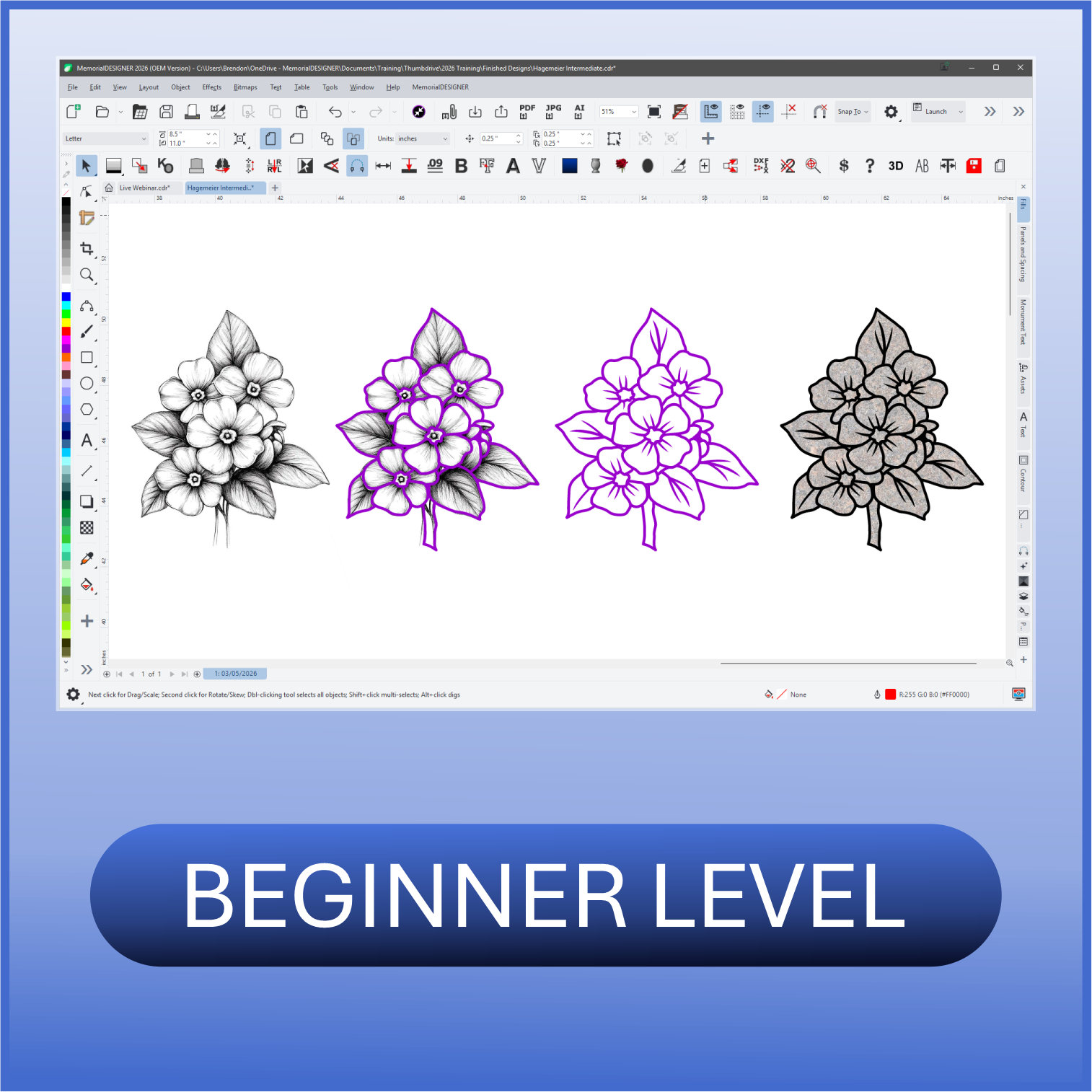 Beginner Session 2-2, Digitizing and Fixing Artwork