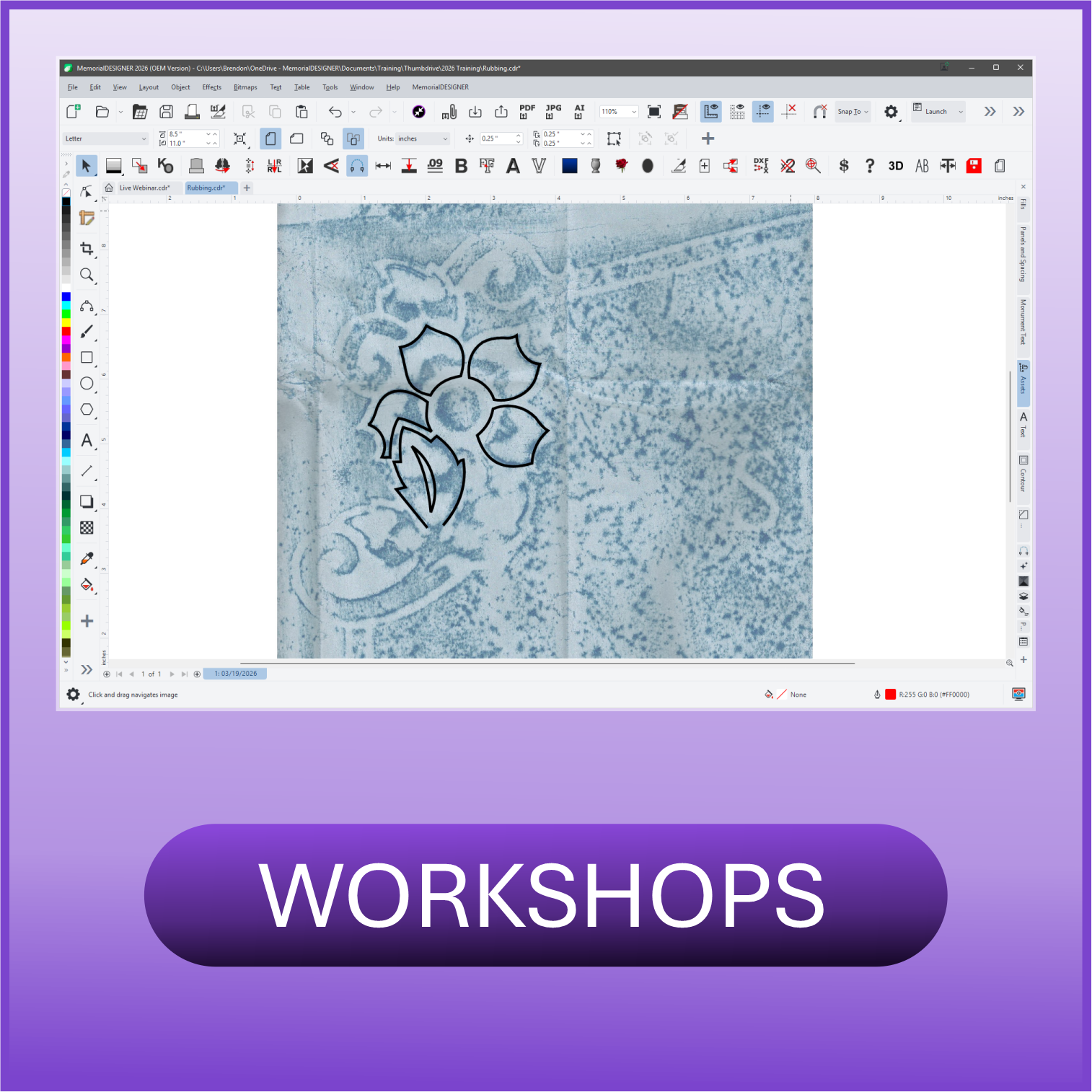 Workshop 1-1, Digitizing a Rubbing