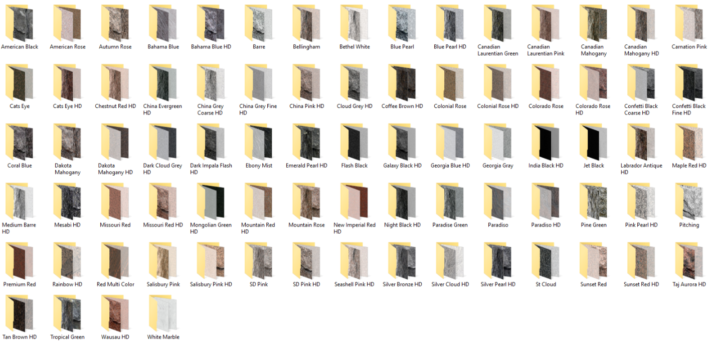 78 Different Granite Colors